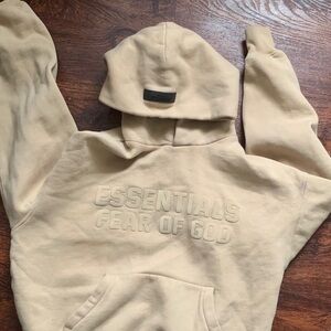 Essentials Cream Hoodie with Logo